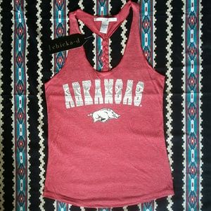 Arkansas Razorbacks Braided Back Tank Top
